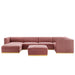 Sanguine 7-Piece Channel Tufted Performance Velvet Right-Facing Modular Sectional Sofa by Modway - view 28