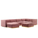 Sanguine 7-Piece Channel Tufted Performance Velvet Right-Facing Modular Sectional Sofa by Modway - view 18