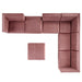 Sanguine 7-Piece Channel Tufted Performance Velvet Right-Facing Modular Sectional Sofa sectional sofa back view