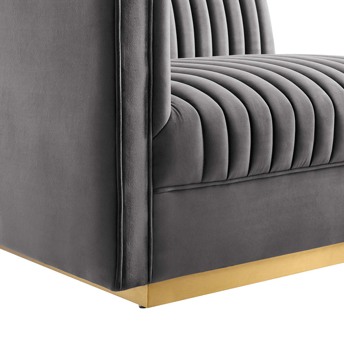 Sanguine 7-Piece Channel Tufted Performance Velvet Right-Facing Modular Sectional Sofa by Modway - view 16