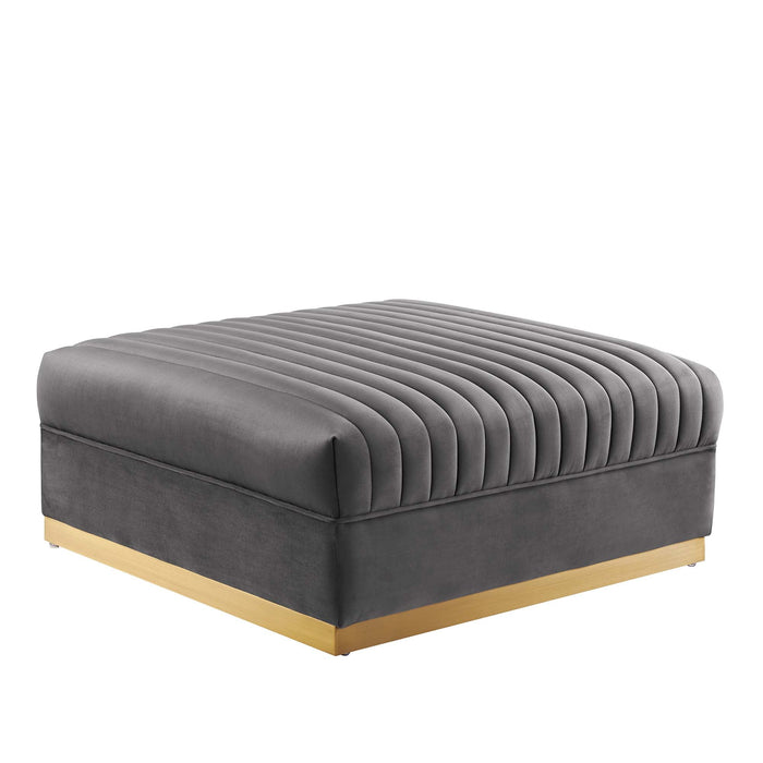 Sanguine 7-Piece Channel Tufted Performance Velvet Right-Facing Modular Sectional Sofa by Modway - feature highlight