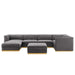 Sanguine 7-Piece Channel Tufted Performance Velvet Right-Facing Modular Sectional Sofa by Modway - angle view