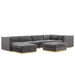 Sanguine 7-Piece Channel Tufted Performance Velvet Right-Facing Modular Sectional Sofa by Modway - back view