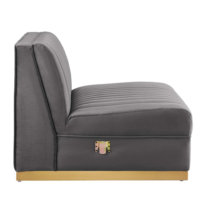 Sanguine 7-Piece Channel Tufted Performance Velvet Right-Facing Modular Sectional Sofa by Modway - top view