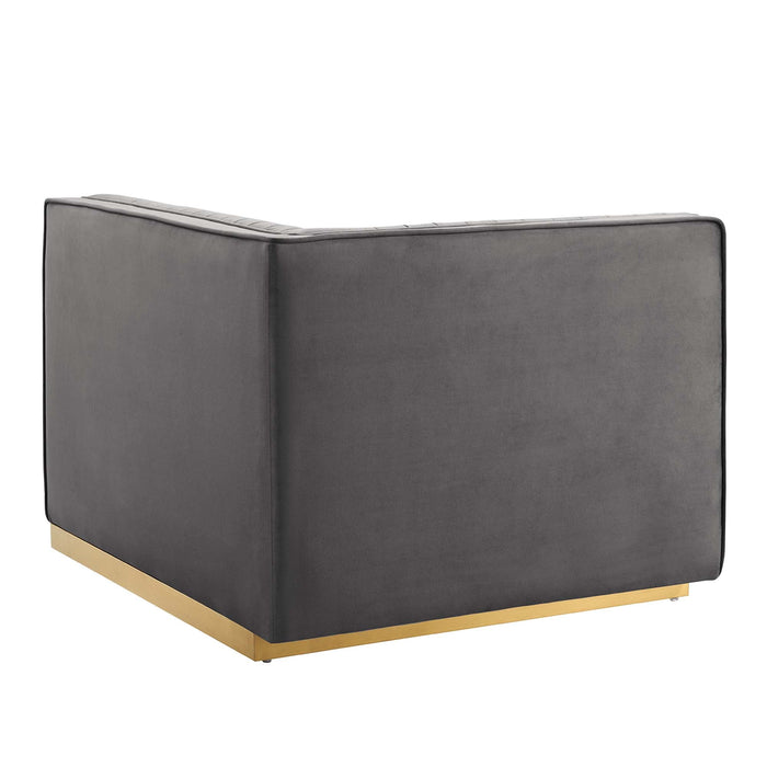 Sanguine 7-Piece Channel Tufted Performance Velvet Right-Facing Modular Sectional Sofa by Modway - control panel detail