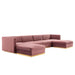 Sanguine 6-Piece Channel Tufted Performance Velvet Modular Sectional Sofa by Modway - back view