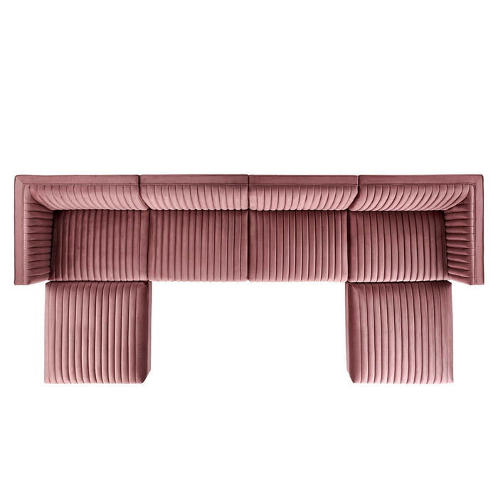Sanguine 6-Piece Channel Tufted Performance Velvet Modular Sectional Sofa by Modway - accessory view
