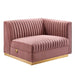 Sanguine 6-Piece Channel Tufted Performance Velvet Modular Sectional Sofa by Modway - specifications diagram
