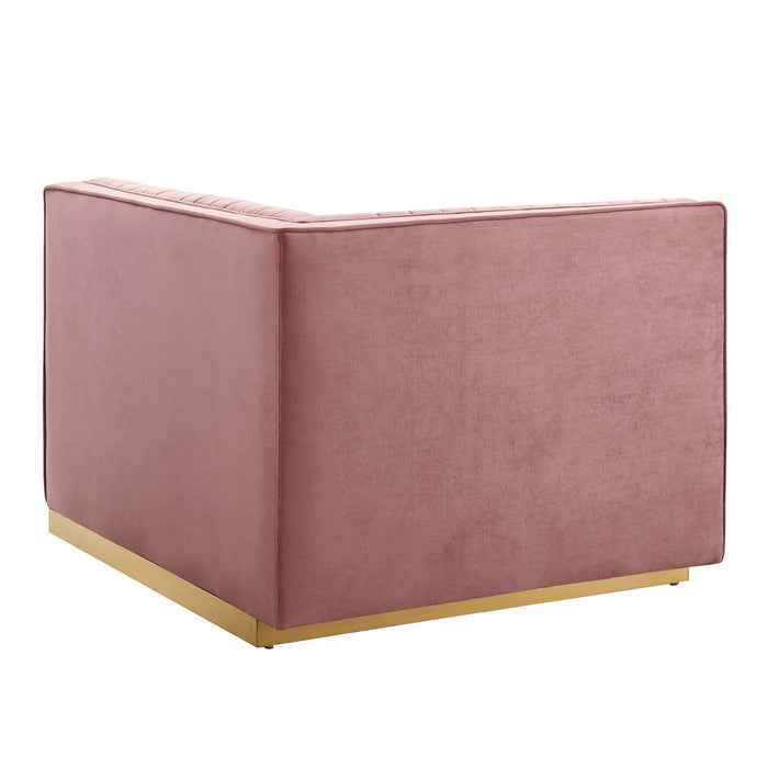 Sanguine 6-Piece Channel Tufted Performance Velvet Modular Sectional Sofa by Modway - interior view