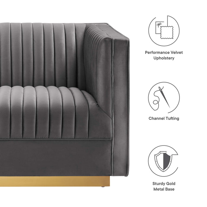 Sanguine 6-Piece Channel Tufted Performance Velvet Modular Sectional Sofa by Modway - view 17