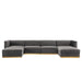 Sanguine 6-Piece Channel Tufted Performance Velvet Modular Sectional Sofa by Modway - view 16