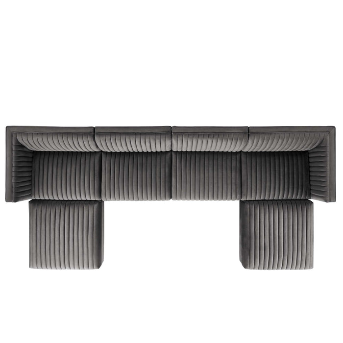 Sanguine 6-Piece Channel Tufted Performance Velvet Modular Sectional Sofa by Modway - view 27