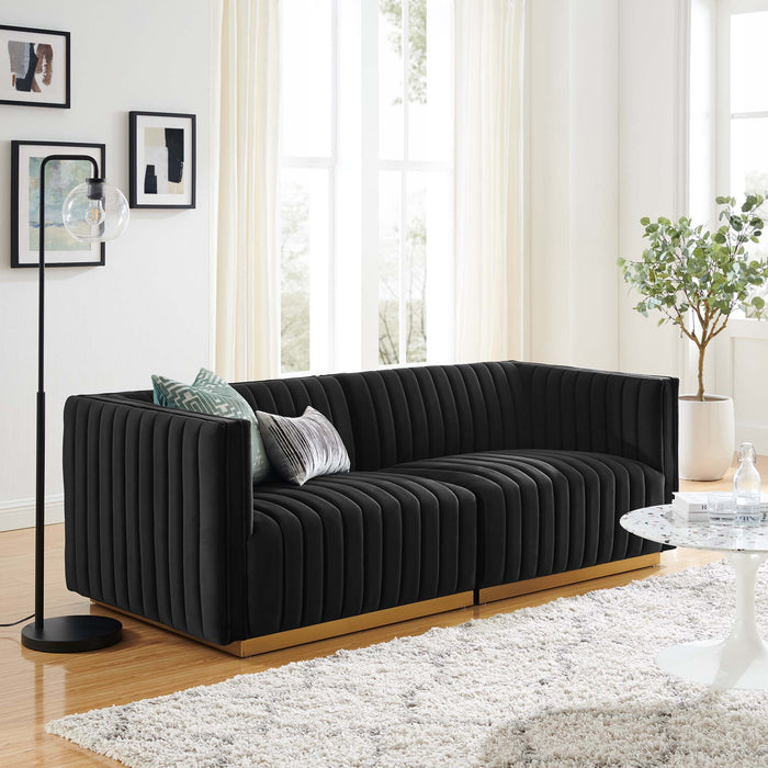 Conjure Channel Tufted Performance Velvet Loveseat - Modway \living\sectionals
