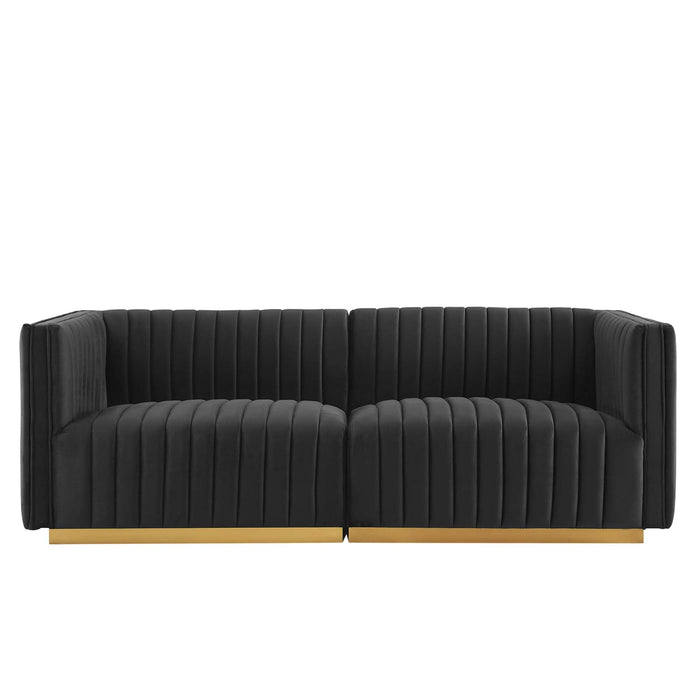 Conjure Channel Tufted Performance Velvet Loveseat - view 10