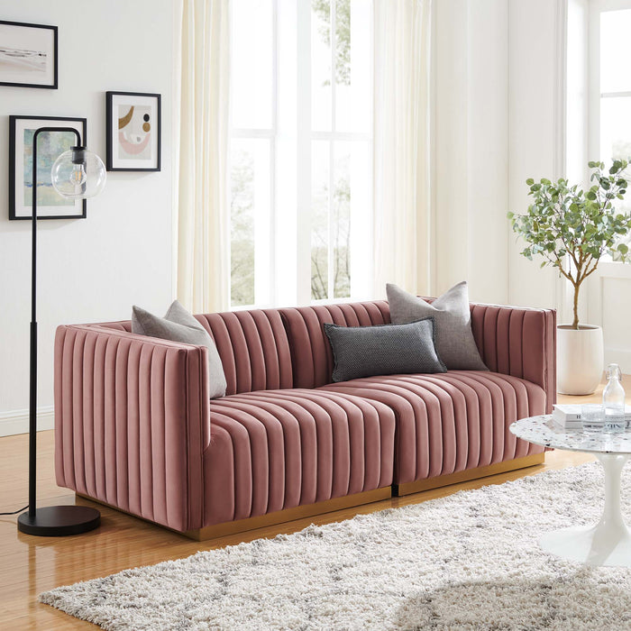 Conjure Channel Tufted Performance Velvet Loveseat - view 12