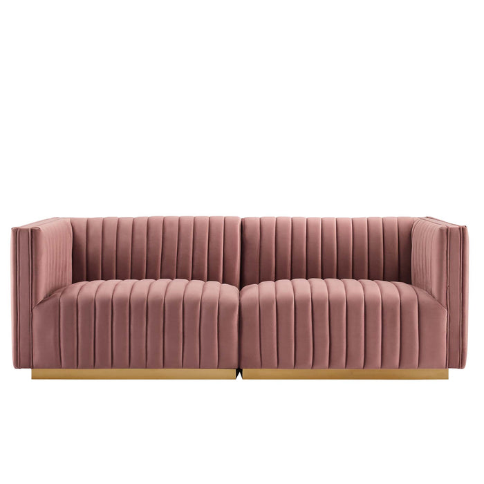 Conjure Channel Tufted Performance Velvet Loveseat - view 21