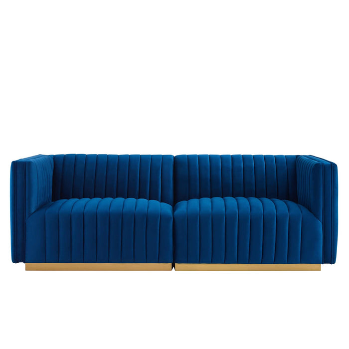 Conjure Channel Tufted Performance Velvet Loveseat - view 30