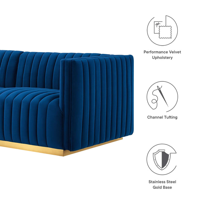 Conjure Channel Tufted Performance Velvet Loveseat - view 25