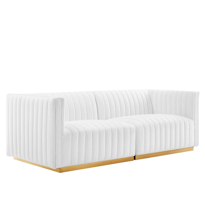 Conjure Channel Tufted Performance Velvet Loveseat - view 35
