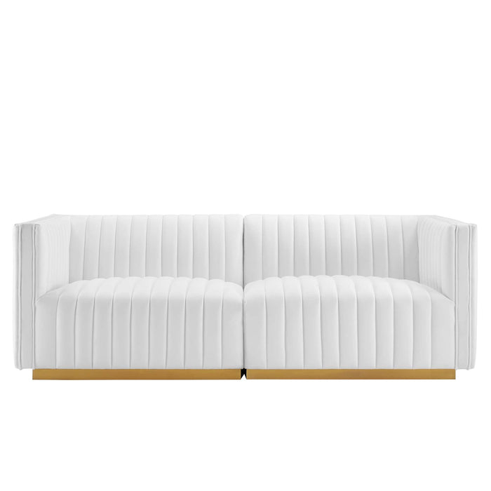 Conjure Channel Tufted Performance Velvet Loveseat - view 41