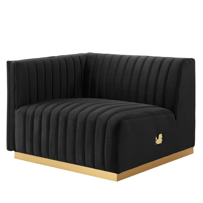 Conjure Channel Tufted Performance Velvet Sofa by Modway - back view