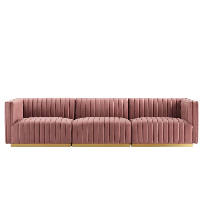 Conjure Channel Tufted Performance Velvet Sofa - Luxurious, Stain-Resistant Elegance for Any Space
