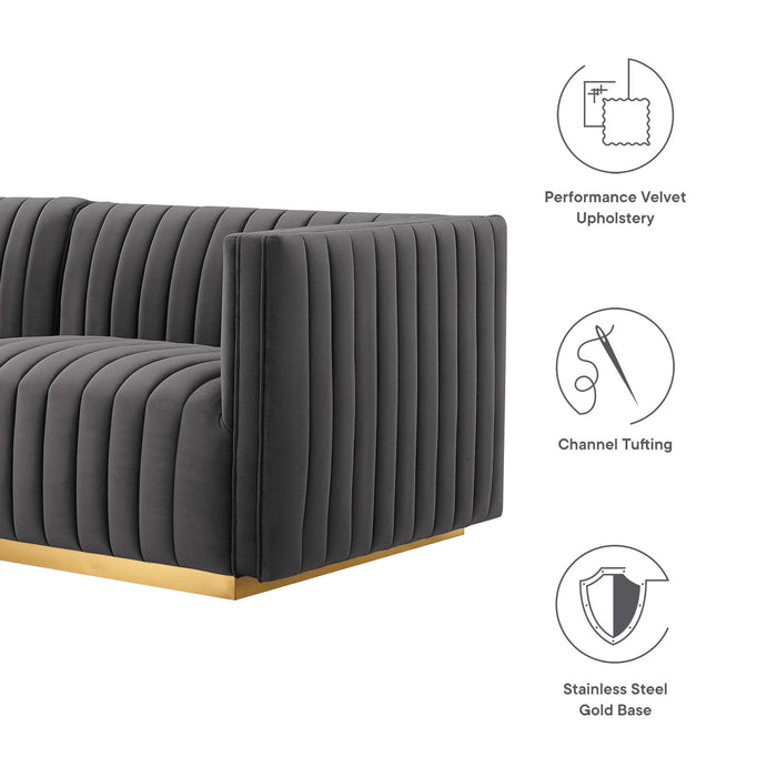 Conjure Channel Tufted Performance Velvet Sofa - Luxurious, Stain-Resistant Elegance for Any Space