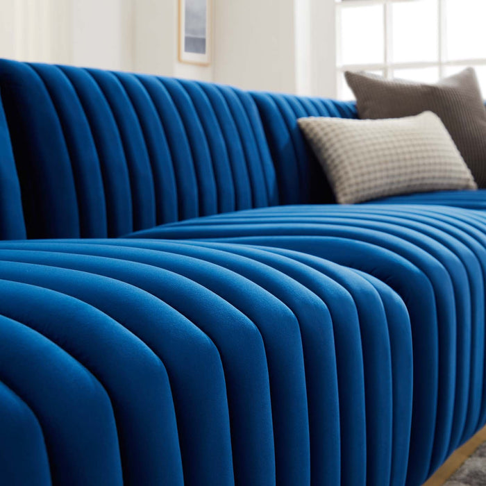Conjure Channel Tufted Performance Velvet Sofa - Luxurious, Stain-Resistant Elegance for Any Space