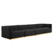 Conjure 4-Piece Channel Tufted Performance Velvet Sofa by Modway - angle view