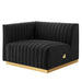 Conjure 4-Piece Channel Tufted Performance Velvet Sectional by Modway - back view