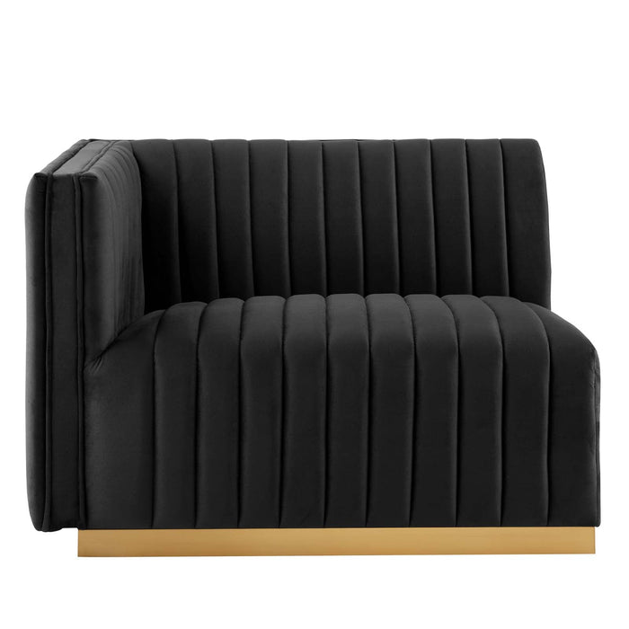 Conjure Channel Tufted Performance Velvet Sectional Sofa - Luxurious, Stain-Resistant, Modern Design