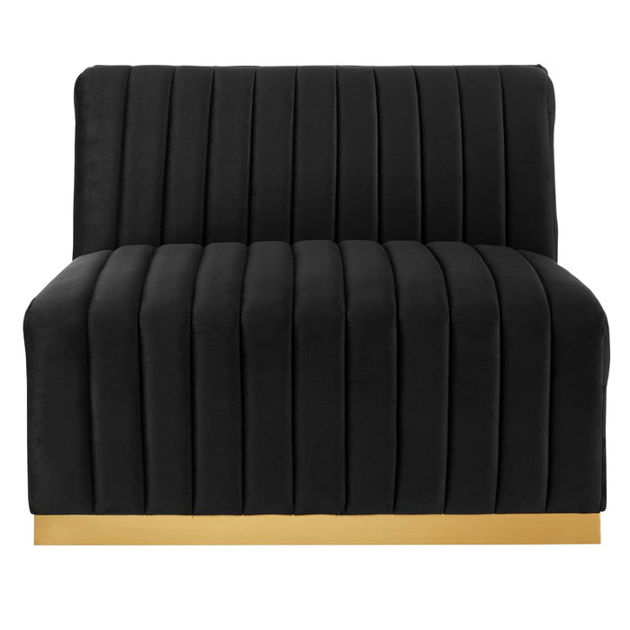 Conjure Channel Tufted Performance Velvet Sectional Sofa - Luxurious, Stain-Resistant, Modern Design
