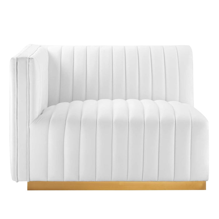 Conjure Channel Tufted Performance Velvet Sectional Sofa - Luxurious, Stain-Resistant, Modern Design