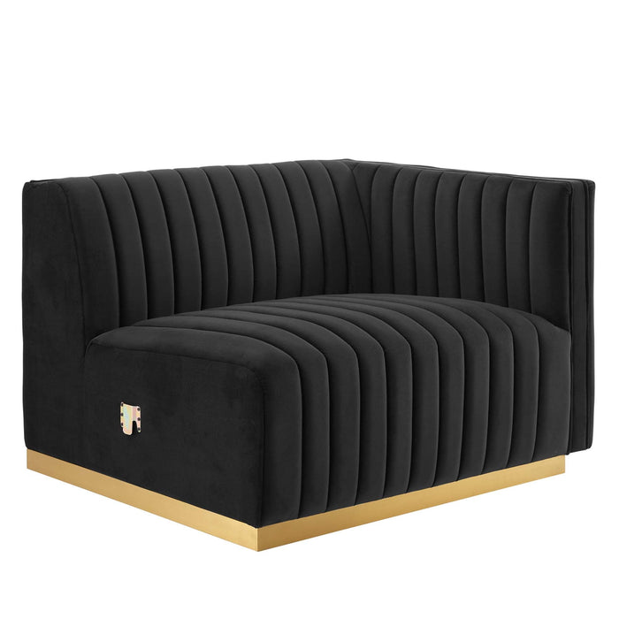 Conjure 5-Piece Channel Tufted Performance Velvet Sectional by Modway - alternate view