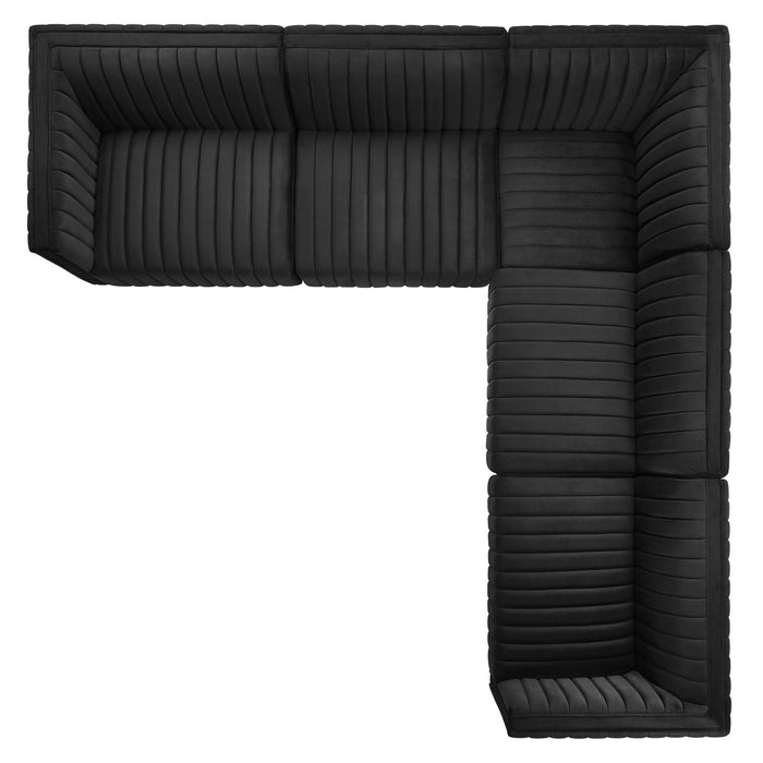 Conjure 5-Piece Channel Tufted Performance Velvet Sectional by Modway - installation view