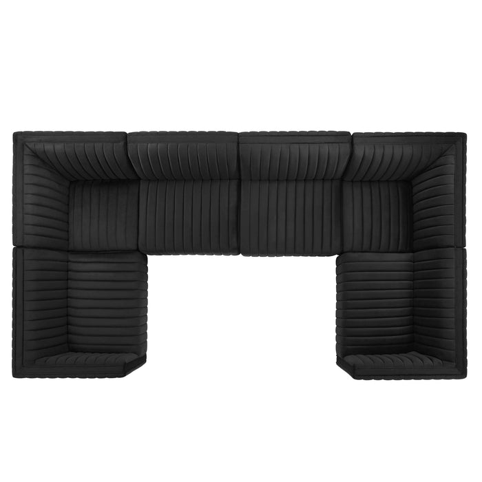 Conjure 6-Piece Channel Tufted Performance Velvet U-Shaped Sectional by Modway - view 16