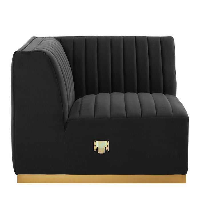 Conjure 6-Piece Channel Tufted Performance Velvet U-Shaped Sectional by Modway - interior view