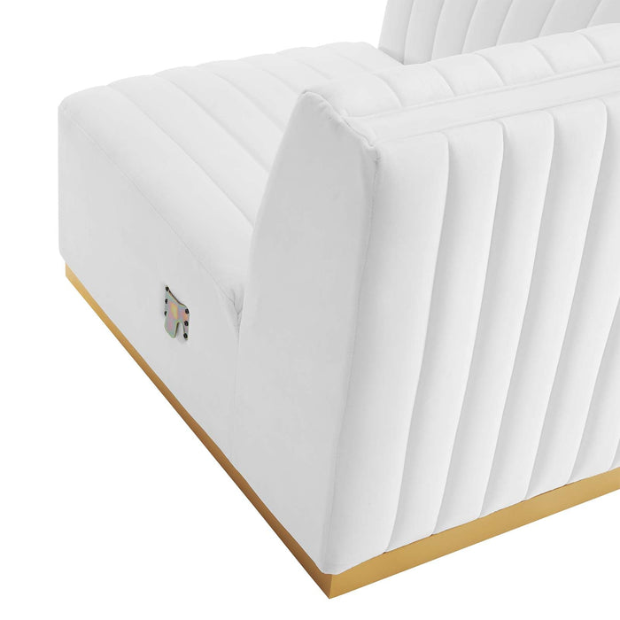 Conjure Luxurious Channel Tufted Performance Velvet 6-Piece U-Shaped Sectional Sofa for Modern Elegance