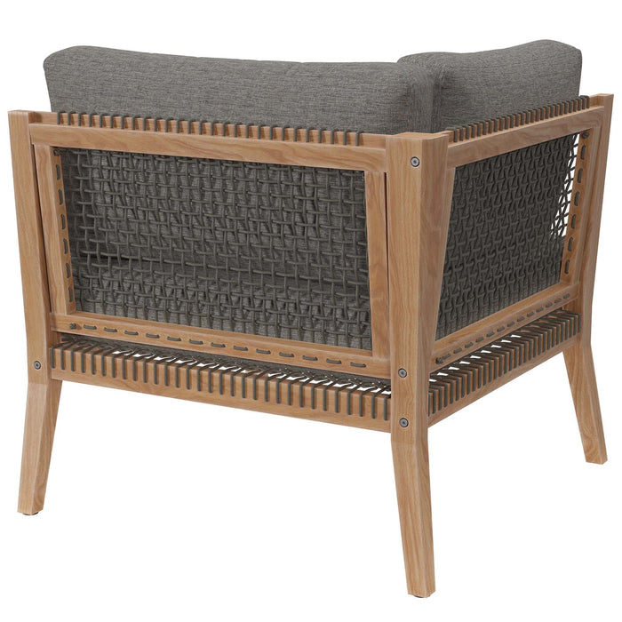 Clearwater Outdoor Patio Teak Wood Corner Chair - view 7