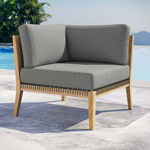 Clearwater Outdoor Patio Teak Wood Corner Chair - Modway \outdoor\sofas & sectionals