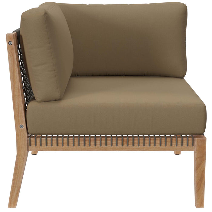 Clearwater Outdoor Patio Teak Wood Corner Chair - view 13