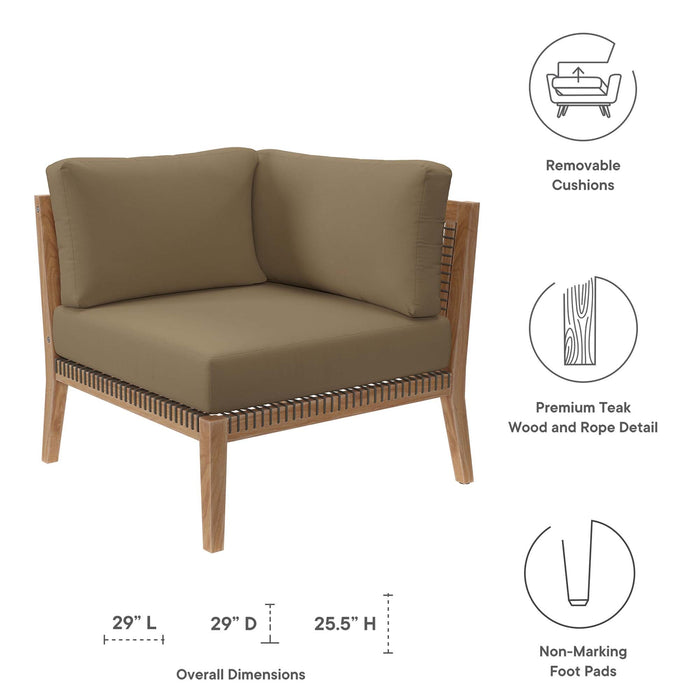 Clearwater Outdoor Patio Teak Wood Corner Chair - view 10