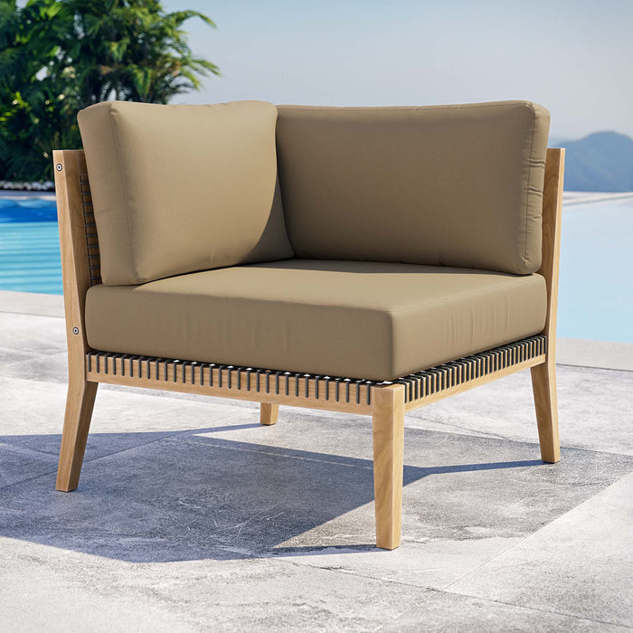 Clearwater Outdoor Patio Teak Wood Corner Chair - view 8