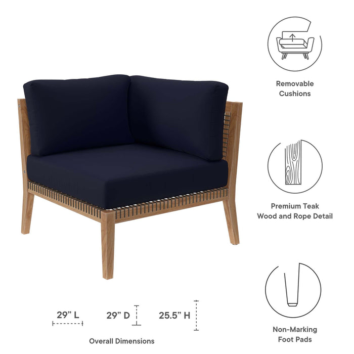 Clearwater Outdoor Patio Teak Wood Corner Chair - view 17