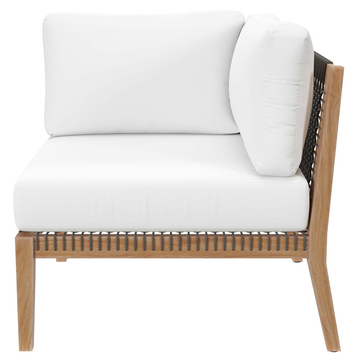 Clearwater Outdoor Patio Teak Wood Corner Chair - view 26