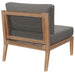 Clearwater Outdoor Patio Teak Wood Armless Chair - view 6