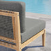 Clearwater Outdoor Patio Teak Wood Armless Chair - in lifestyle setting