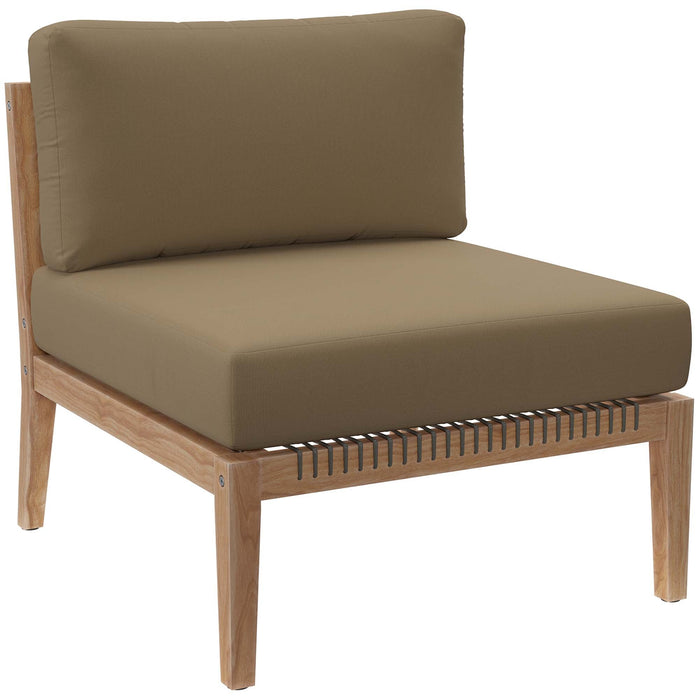 Clearwater Outdoor Patio Teak Wood Armless Chair - view 9