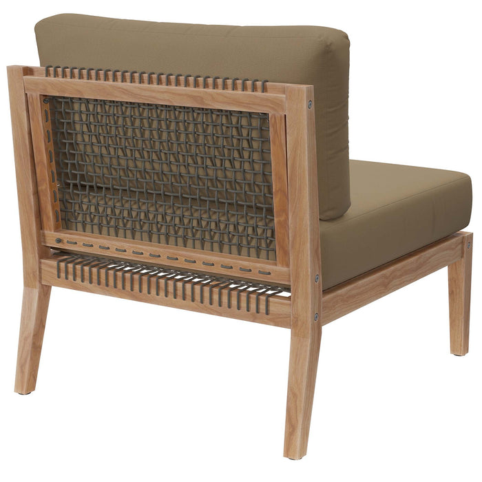 Clearwater Outdoor Patio Teak Wood Armless Chair - view 13