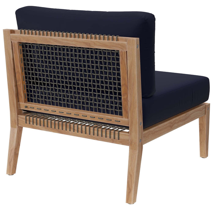Clearwater Outdoor Patio Teak Wood Armless Chair - view 20